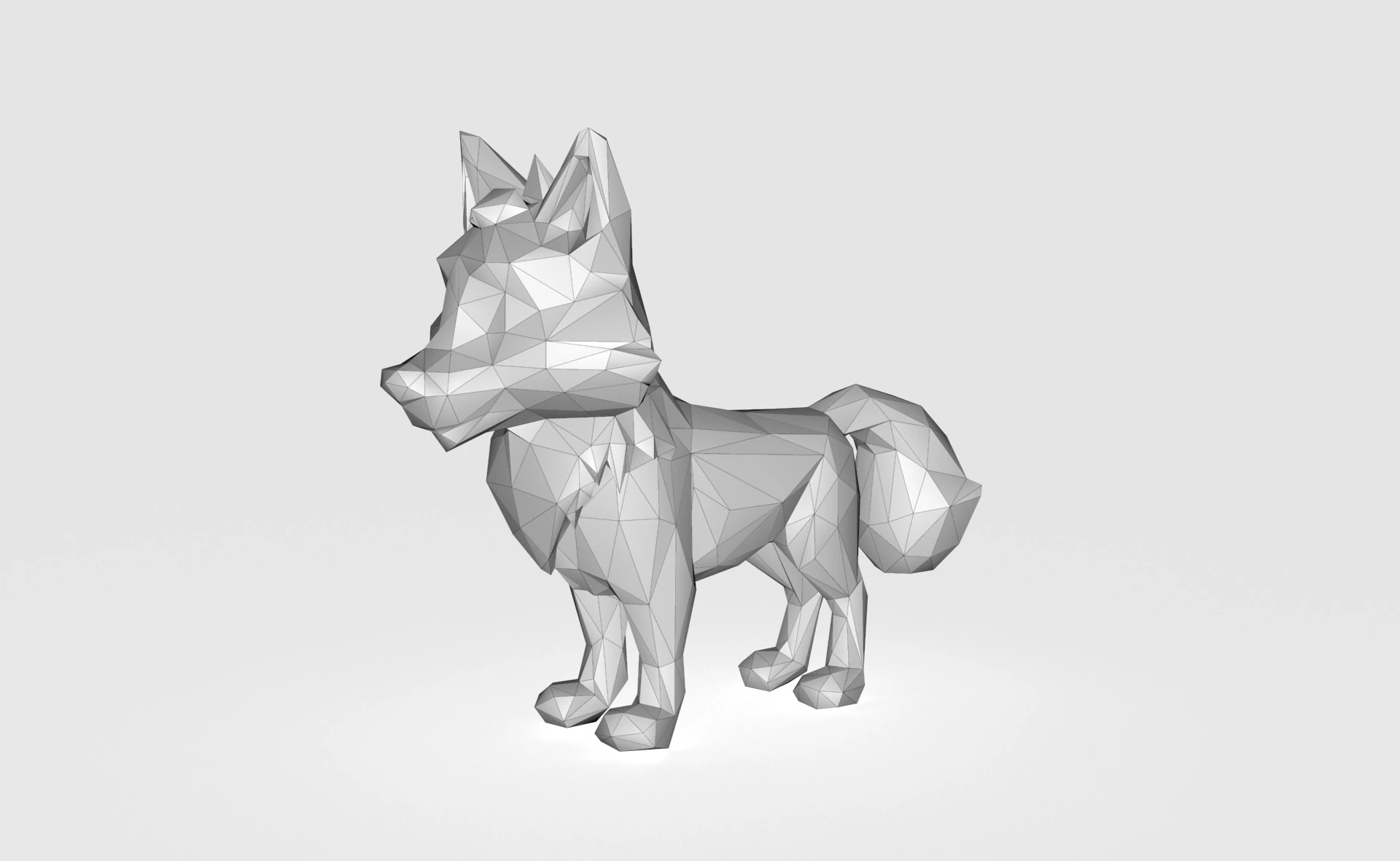 Wolf Low poly 3D Model .c4d .max .obj .3ds .fbx .stl .blend 