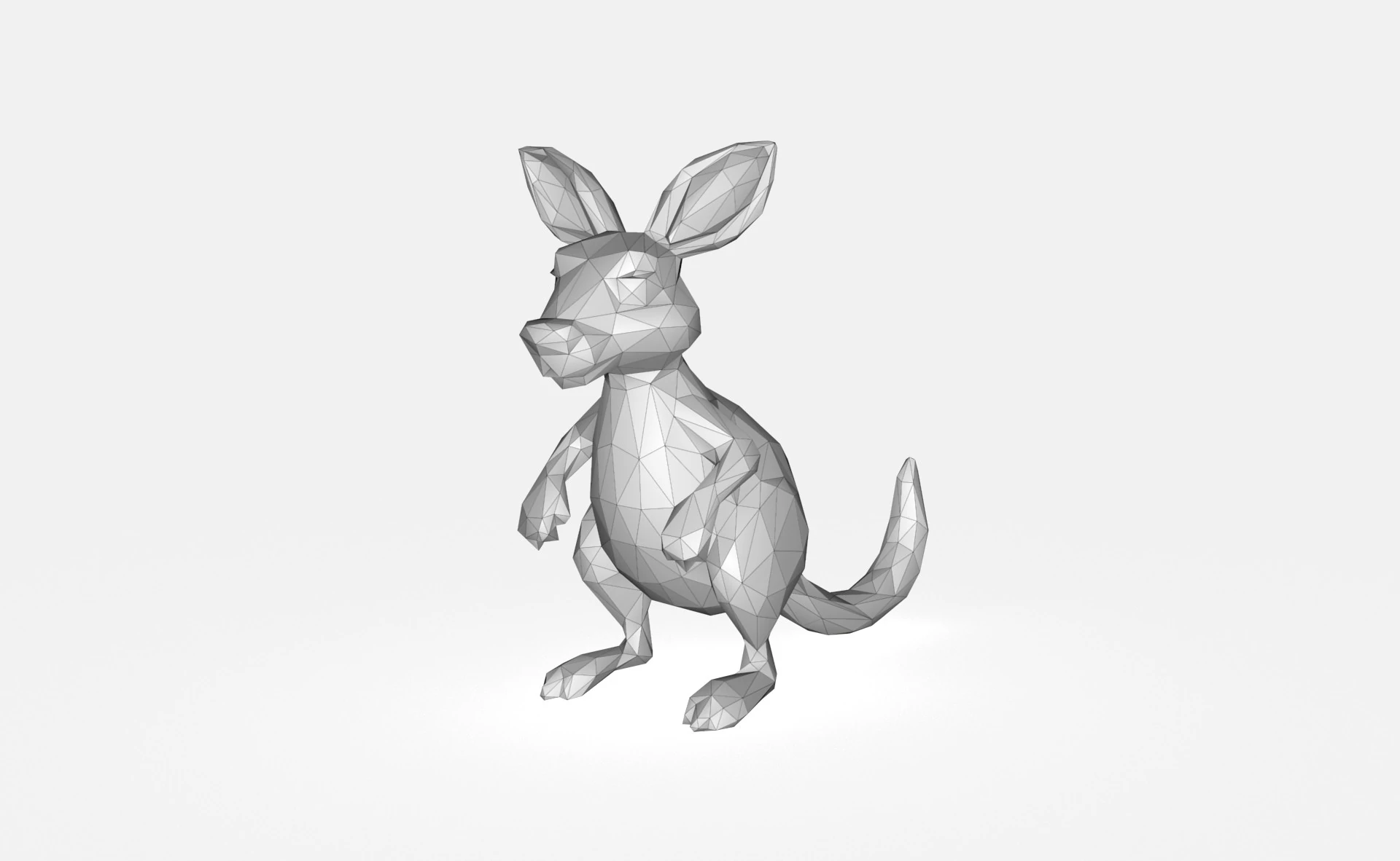 Kangaroo Low poly 3D Model .c4d .max .obj .3ds .fbx .stl .blend 