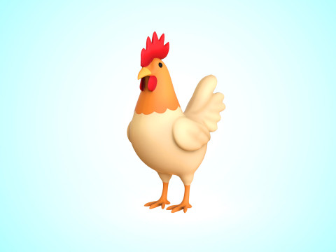 Cartoon Chicken Cute 01 3Dモデル