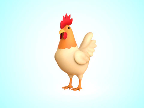 Cartoon Huhn s&uuml;&szlig; 01 3D Modell