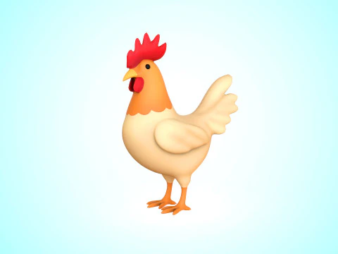 Cartoon Chicken Cute 01 3D Model