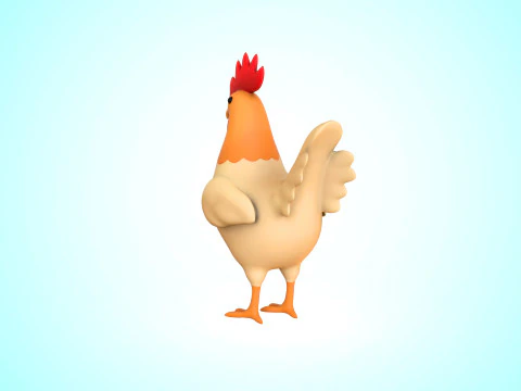 Cartoon Chicken Cute 01 3D Model