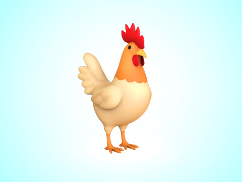 Cartoon Chicken Cute 01 Modelo 3D