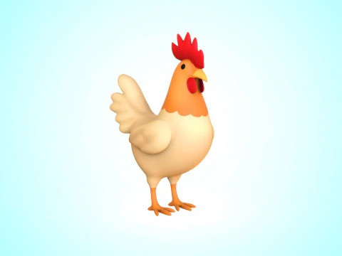 Cartoon Chicken Cute 01 3D Model