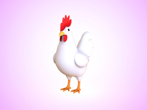 Cartoon Chicken Cute 02 Model 3D