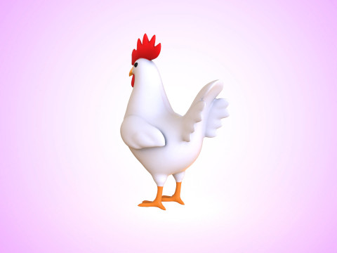 Cartoon Chicken Cute 02 Model 3D