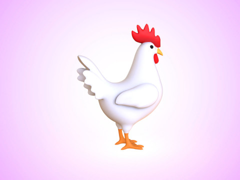 Cartoon Chicken Cute 02 Model 3D