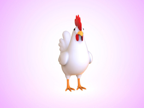 Cartoon Chicken Cute 02 Model 3D