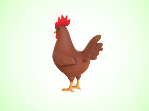 Cartoon Chicken Cute 03 3D Model