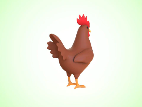 Cartoon Chicken Cute 03 3D Model
