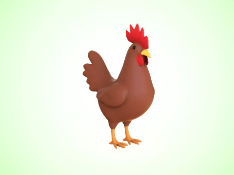 Cartoon Chicken Cute 03 3D Model