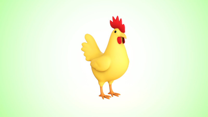 Cartoon Chicken Cute 04 3D-Modell .c4d .max .obj .3ds .fbx .stl .blend 
