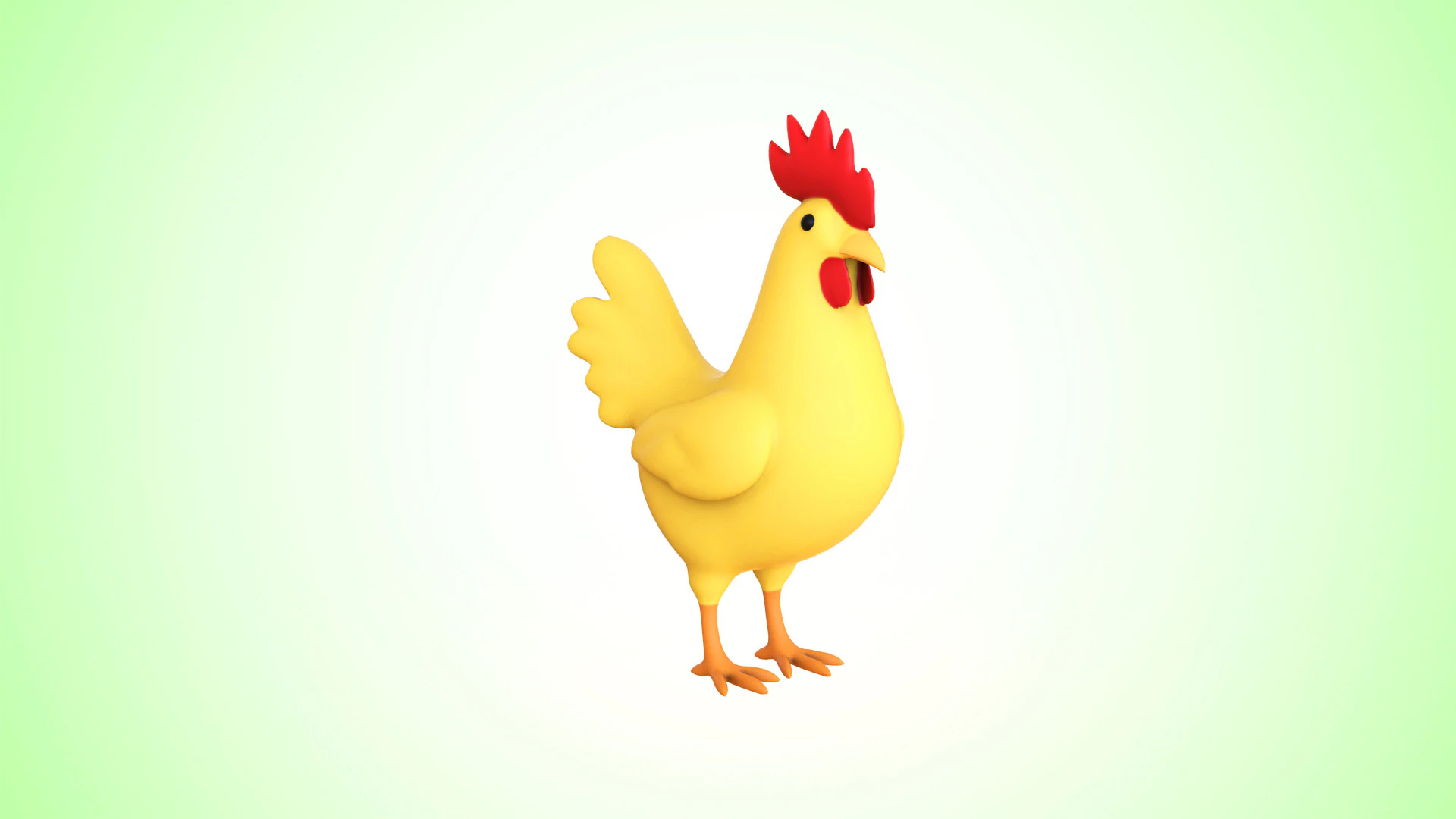 Cartoon Chicken Cute 04 3D Model .c4d .max .obj .3ds .fbx .stl .blend 
