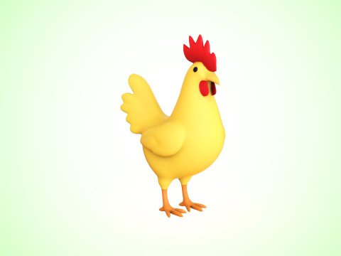 Cartoon Chicken Cute 04 3Dモデル