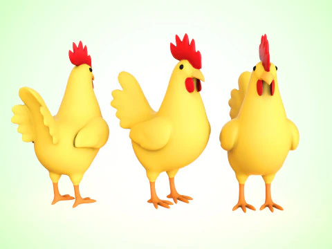 Cartoon Chicken Cute 04 3D Model