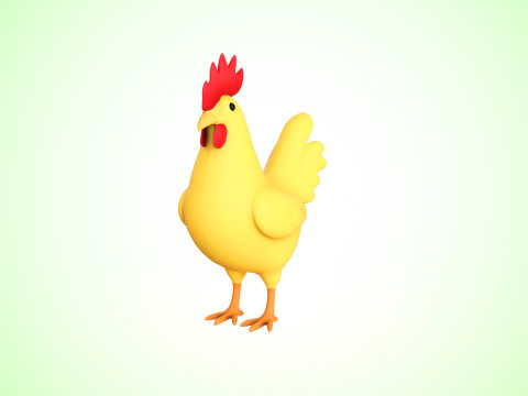 Cartoon Chicken Cute 04 3D-Modell