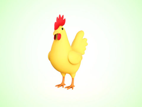 Cartoon Chicken Cute 04 3D Model