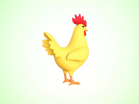 Cartoon Chicken Cute 04 3D Model