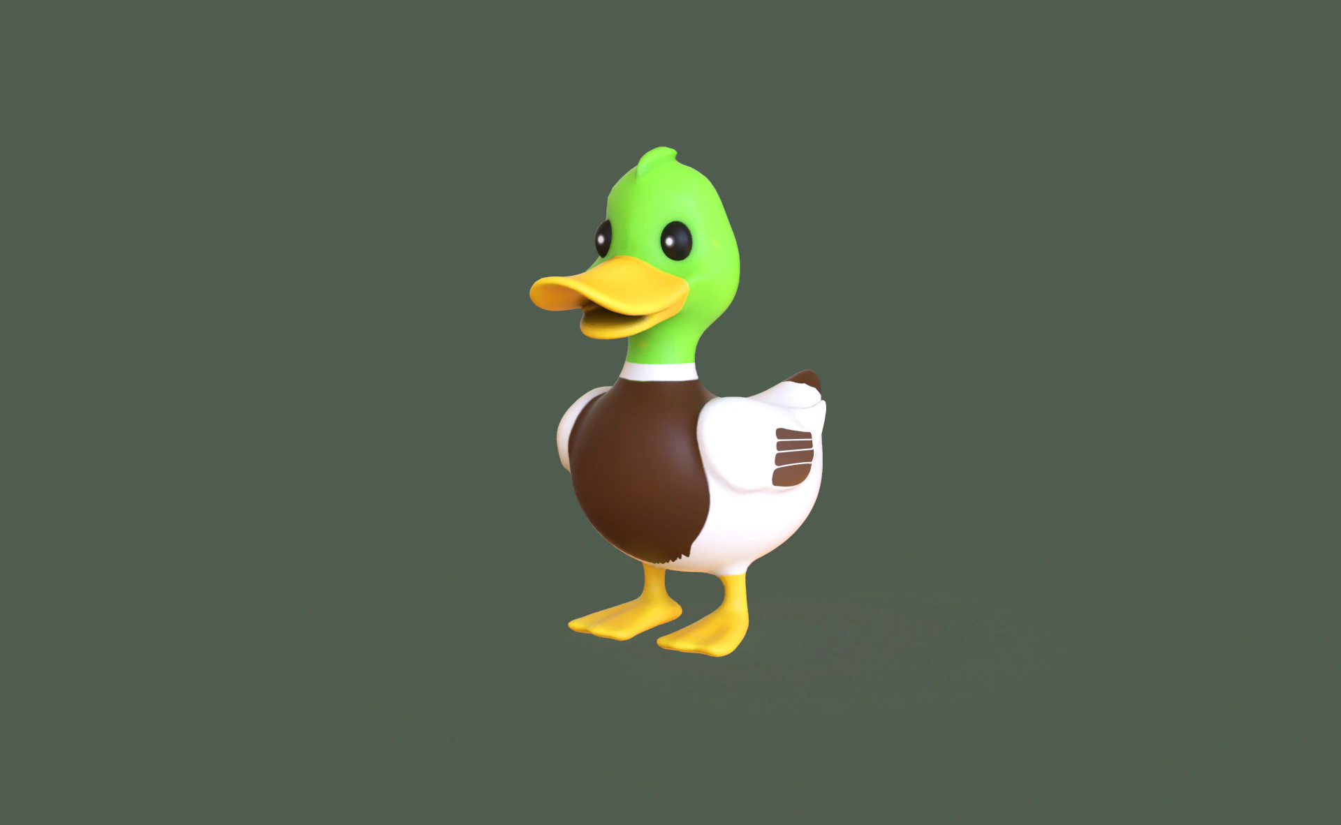 Cartoon Duck Cute 01 3D Model .c4d .max .obj .3ds .fbx .stl .blend 