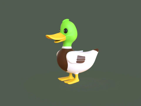 Cartoon Duck Cute 01 3D Model