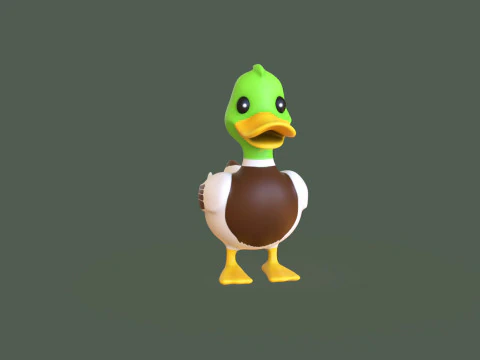 Cartoon Duck Cute 01 3D Model