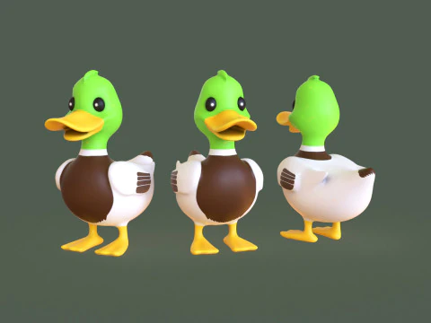 Cartoon Duck Cute 01 3D Model