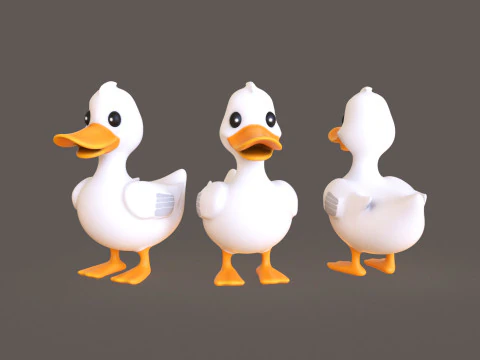 Cartoon Duck Cute 03 3D Model