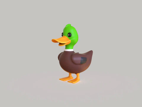 Cartoon Duck Cute 04 3D Model