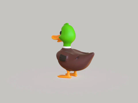 Cartoon Duck Cute 04 3D Model