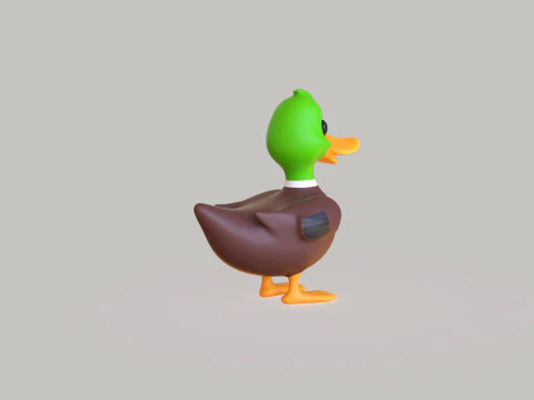 Cartoon Duck Cute 04 3D Model