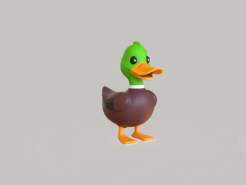Cartoon Duck Cute 04 3D Model
