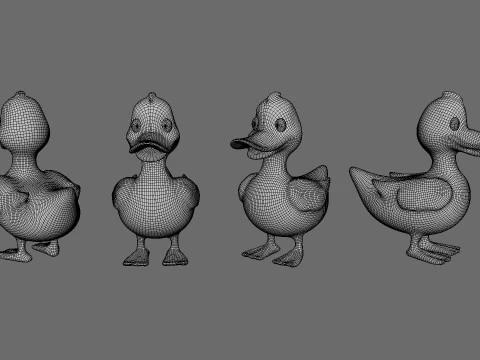 Cartoon Duck Cute 04 3D Model