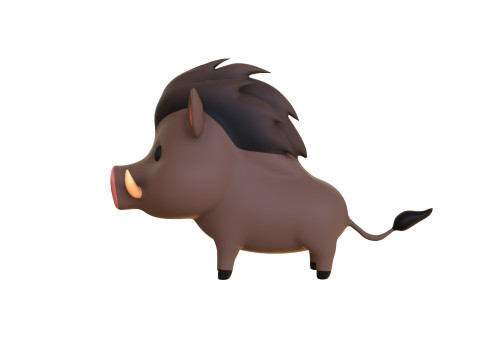 Cartoon Wild Boar Animal 02 3D-Modell