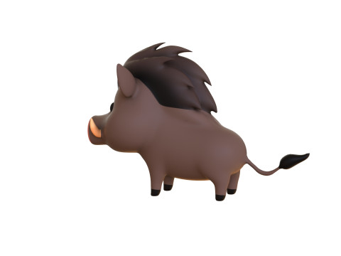 Cartoon Wild Boar Animal 02 3D-Modell