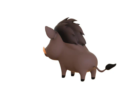 Cartoon Wild Boar Animal 02 3D Model