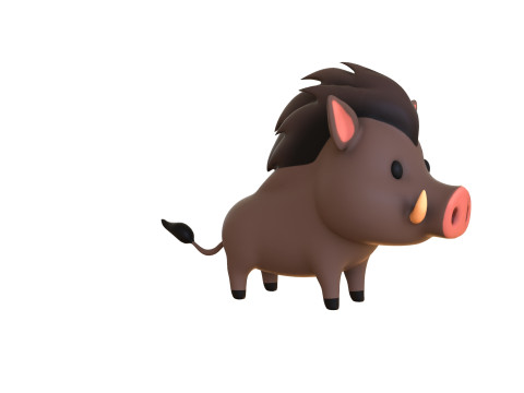 Cartoon Wild Boar Animal 02 3D-Modell