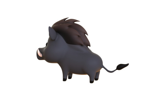 Cartoon Wild Boar Animal 03 3D Model