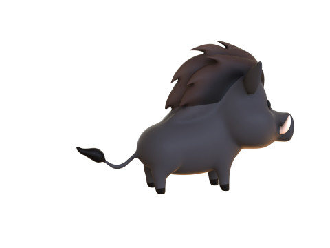 Cartoon Wild Boar Animal 03 3D Model