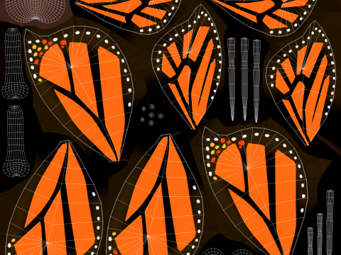 Cartoon Butterfly Wing Flapping Animated 01 Modèle 3D