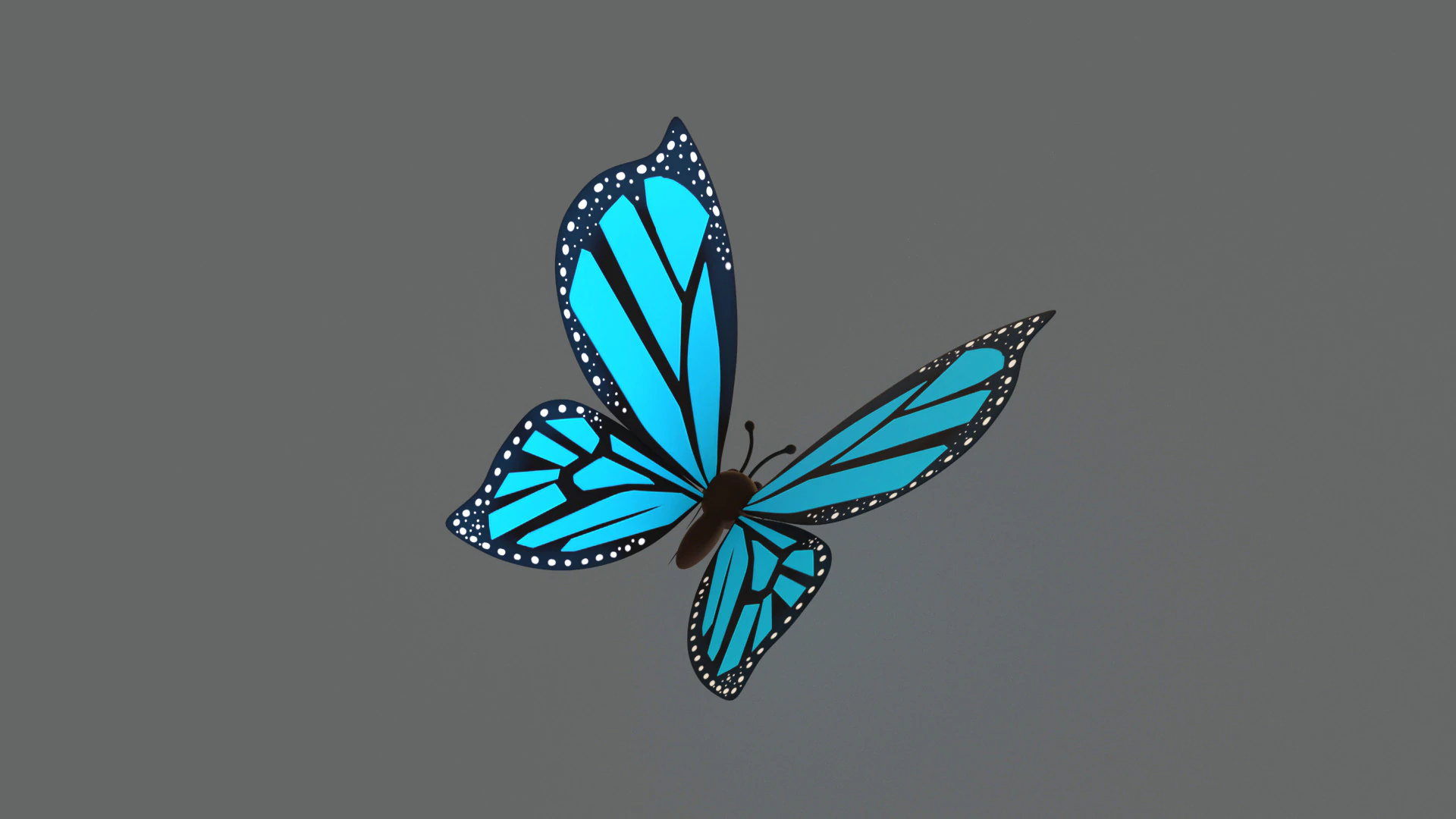 Cartoon Butterfly Wing Flapping Animated 02 3D Model .c4d .max .obj .3ds .fbx .stl .blend 