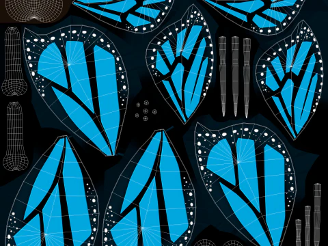 Cartoon Butterfly Wing Flapping Animated 02 3D Model