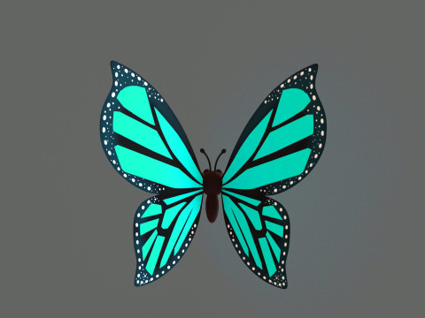 Cartoon Butterfly Wing Flapping Animated 03 3D-Modell