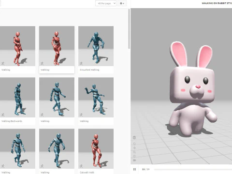 Low-Poly Rabbit Style Rigged 3D Model
