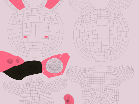 Low-Poly Rabbit Style Rigged 3D Модель