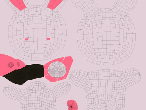 Low-Poly Rabbit Style Rigged 3D Model