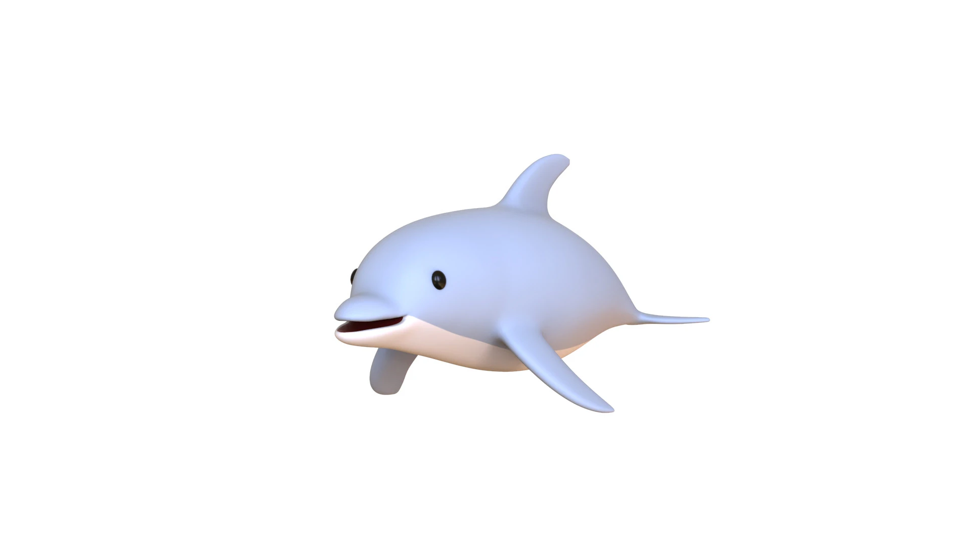 Cartoon Dolphin Rigged 3D Model .c4d .max .obj .3ds .fbx .stl .blend 