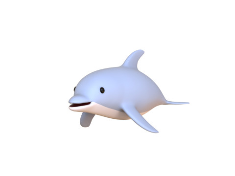 Cartoon Dolphin Rigged 3D Model