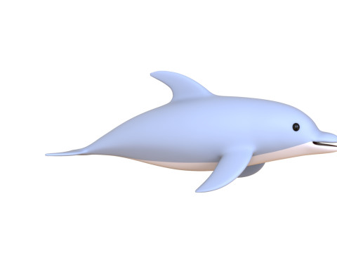 Cartoon Dolphin Rigged Modelo 3D