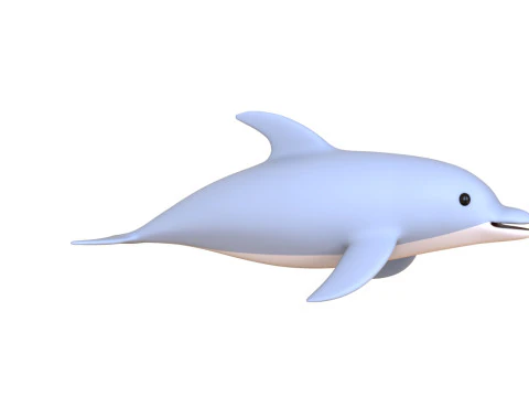 Cartoon Dolphin Rigged 3D Model