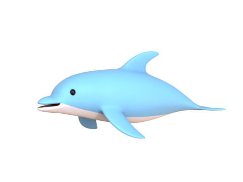 Cartoon Dolphin 01 Rigged 3D Model